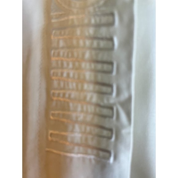 Vintage Studio IV Womens Top Medium Ivory Short Sleeve Embroidered Front - Picture 6 of 8